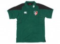 Leicester Tigers Players Cut and Sew Rugby Polo Shirt Green